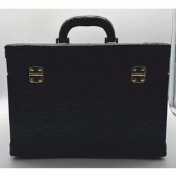 Casa Padrino neceser de maquillaje de lujo de piel auténtica negro / oro 28 x 16 x A. 16 cm
