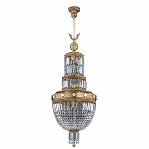 Casa Padrino luxury baroque crystal chandelier brass with patina Ø 40 x H. 120 cm