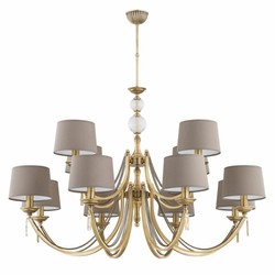 Casa Padrino lustre baroque de luxe laiton avec patine / gris Ø 112 cm
