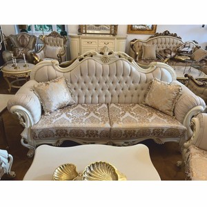 Casa Padrino Luxus Barock Wohnzimmer Set Weiß / Gold - Barockstil Möbel