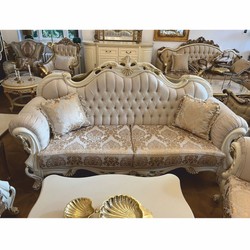 Casa Padrino luxury baroque living room set white / gold - Baroque style furniture