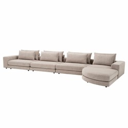Modulares Luxus Wohnzimmer Hotel Ecksofa Greige Schwarz