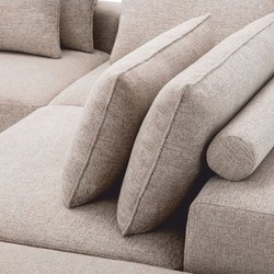 Modulares Luxus Wohnzimmer Hotel Ecksofa Greige Schwarz