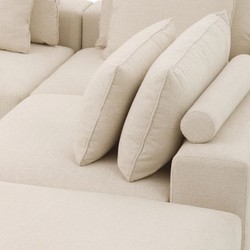 Casa Padrino Sofá Esquinero de Lujo Beige / Negro 388 x 360 cm - Sofá de Salón Modular - Muebles de Salón de Lujo