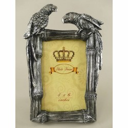 Casa Padrino baroque picture frame parrots antique silver H. 23 cm - Baroque style decoration accessories