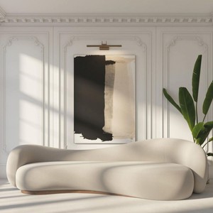 Casa Padrino Luxus Samt Sofa Grau / Braun 280 cm - Wohnzimmer & Hotel Möbel