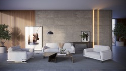 Luxus Wohnzimmer Hotel Sessel Grau Messing