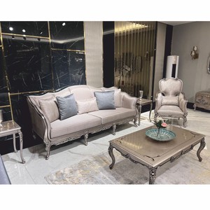 Casa Padrino Luxus Barock Sofa Silber 225 cm - Barockstil Wohnzimmer Möbel