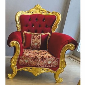 Casa Padrino fauteuil baroque de luxe avec strass bordeaux rouge / or - Meubles de style baroque de luxe