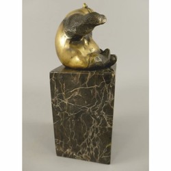 Casa Padrino escultura de bronce oso panda oro / negro A. 21 cm - Figura de bronce