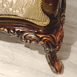 Casa Padrino luxury baroque living room armchair gold / dark brown / gray / bronze H. 121 cm - Baroque furniture