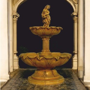 Casa Padrino fontaine baroque beige antique Ø 145 x H. 215 cm - Magnifique fontaine de jardin
