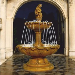 Casa Padrino baroque fountain antique beige Ø 145 x H. 215 cm - Magnificent garden fountain