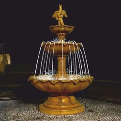 Barock Springbrunnen Gartenbrunnen Antik Beige
