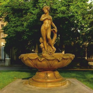 Casa Padrino fontaine baroque beige antique Ø 145 x H. 210 cm - Magnifique fontaine de jardin
