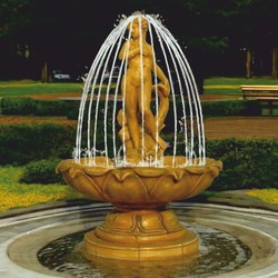 Casa Padrino baroque fountain antique beige Ø 145 x H. 210 cm - Magnificent garden fountain