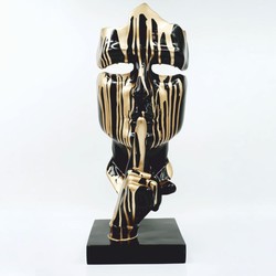Casa Padrino scultura decorativa nero / oro A. 50 cm - Figure decorative