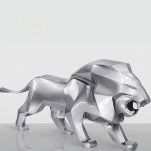 Casa Padrino escultura decorativa XXL león plata 290 cm - Figura animal abstracta