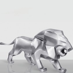 Casa Padrino escultura decorativa XXL león plata 290 cm - Figura animal abstracta