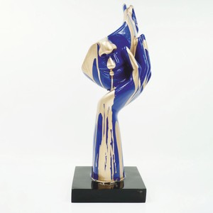 Casa Padrino scultura decorativa blu / oro / nero A. 50 cm - Figura decorativa