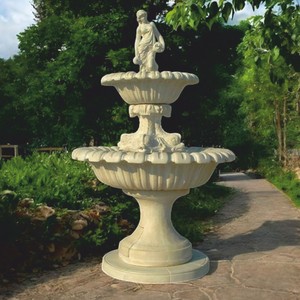 Casa Padrino fuente barroco gris Ø 159 x A. 241 cm - Magnífica fuente de jardín