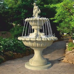 Barock Brunnen Springbrunnen Gartenbrunnen Grau