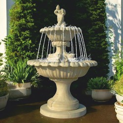 Casa Padrino fuente barroco gris Ø 153 x A. 236 cm - Magnífica fuente de jardín