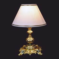 Prunkvolle Luxus Barock Tischleuchte Gold Glänzend Weiß