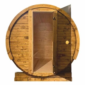 Luxus Massivholz Außensauna Gartensauna Naturfarben Anthrazit