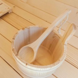 Luxus Massivholz Außensauna Gartensauna Naturfarben Schwarz