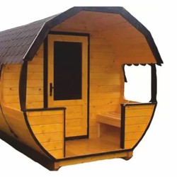 Luxus Massivholz Außensauna Gartensauna Naturfarben Schwarz