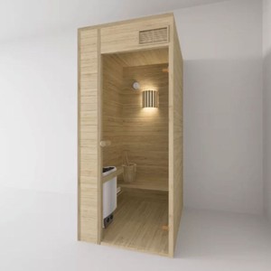 Casa Padrino luxury indoor sauna natural colors 100 x 100 x H. 190 cm - Solid wood mini sauna