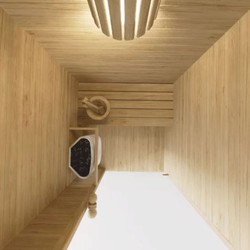 Casa Padrino luxury indoor sauna natural colors 100 x 100 x H. 190 cm - Solid wood mini sauna