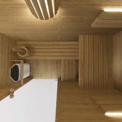 Casa Padrino sauna intérieur luxe 2 personnes naturel 200 x 100 x H. 190 cm