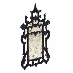 Casa Padrino espejo barroco de lujo de estilo chino negro / oro A. 134 cm - Muebles de estilo barroco
