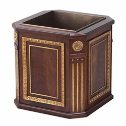 Casa Padrino vaso da fiori barocco di lusso marrone scuro / oro antico 60 cm - Accessori decorativi barocchi