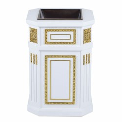 Casa Padrino Luxury baroque flower pot white / gold H. 65 cm - Baroque decoration accessories