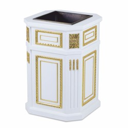 Casa Padrino Luxury baroque flower pot white / gold H. 65 cm - Baroque decoration accessories