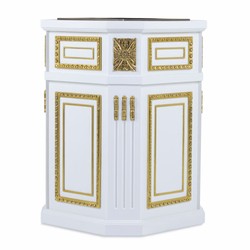 Casa Padrino Luxury baroque flower pot white / gold H. 65 cm - Baroque decoration accessories