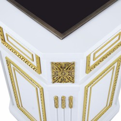 Casa Padrino Luxury baroque flower pot white / gold H. 65 cm - Baroque decoration accessories