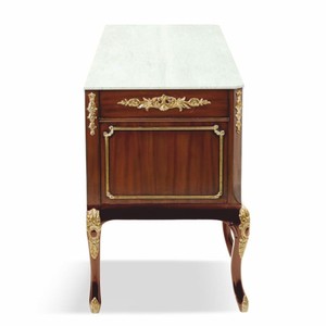Casa Padrino Luxus Barock Kommode mit Marmorplatte Braun / Gold / Creme 167 cm - Barock Möbel