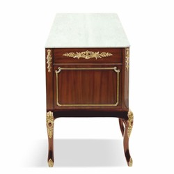 Casa Padrino luxury baroque chest of drawers with marble top brown / gold / cream 167 cm - Baroque furniture