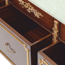 Casa Padrino luxury baroque chest of drawers with marble top brown / gold / cream 167 cm - Baroque furniture
