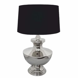 Casa Padrino lámpara de mesa Art Deco de metal plata / negro Ø 46 x A. 69 cm