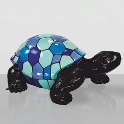 Casa Padrino scultura decorativa XXL tartaruga nero / blu / verde menta 196 cm - Figura decorativa