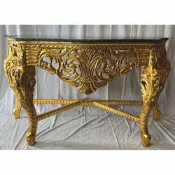 Casa Padrino baroque console with marble top gold / green - Magnificent baroque style furniture