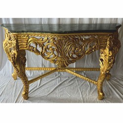 Casa Padrino baroque console with marble top gold / green - Magnificent baroque style furniture