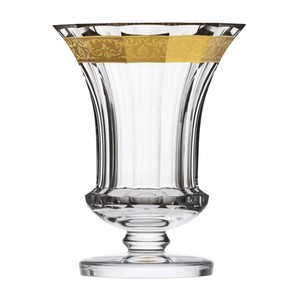 Casa Padrino luxury baroque crystal glass vase gold Ø 19.7 x H. 25 cm - Mouth-blown & hand-polished