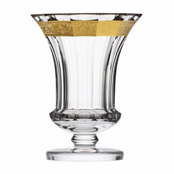 Casa Padrino luxury baroque crystal glass vase gold Ø 19.7 x H. 25 cm - Mouth-blown & hand-polished