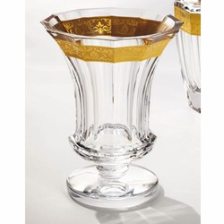 Casa Padrino luxury baroque crystal glass vase gold Ø 19.7 x H. 25 cm - Mouth-blown & hand-polished